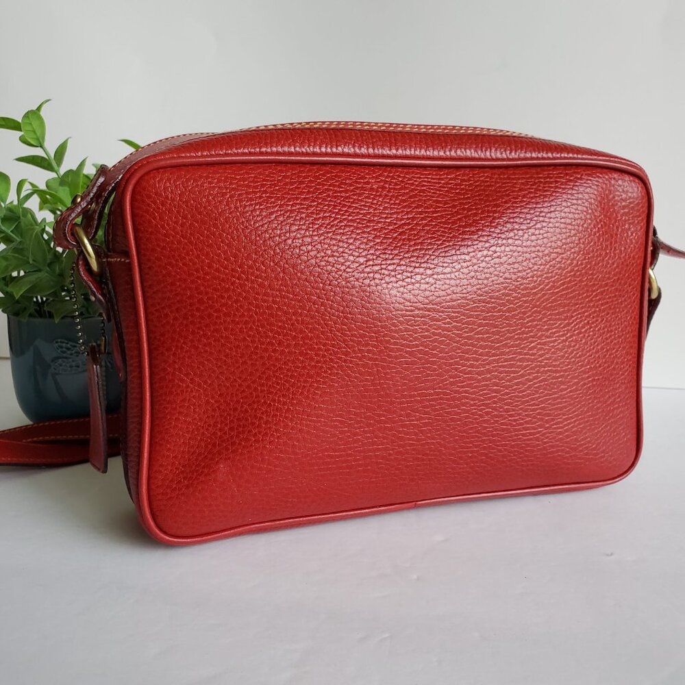 EUC Vintage Coach Sheridan Charleston Bag (#4217) Red w/Red trim – Hard to Find! - Picture 3 of 12
